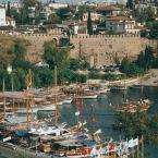 Antalya castle walls and marina