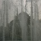 Blue Mosque behind the fountain