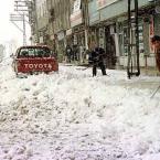 A street in Hakkari after heavy snow.