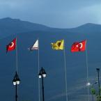 Flags in the wind