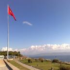 Turkish Flag by the Dardanelles Memorial